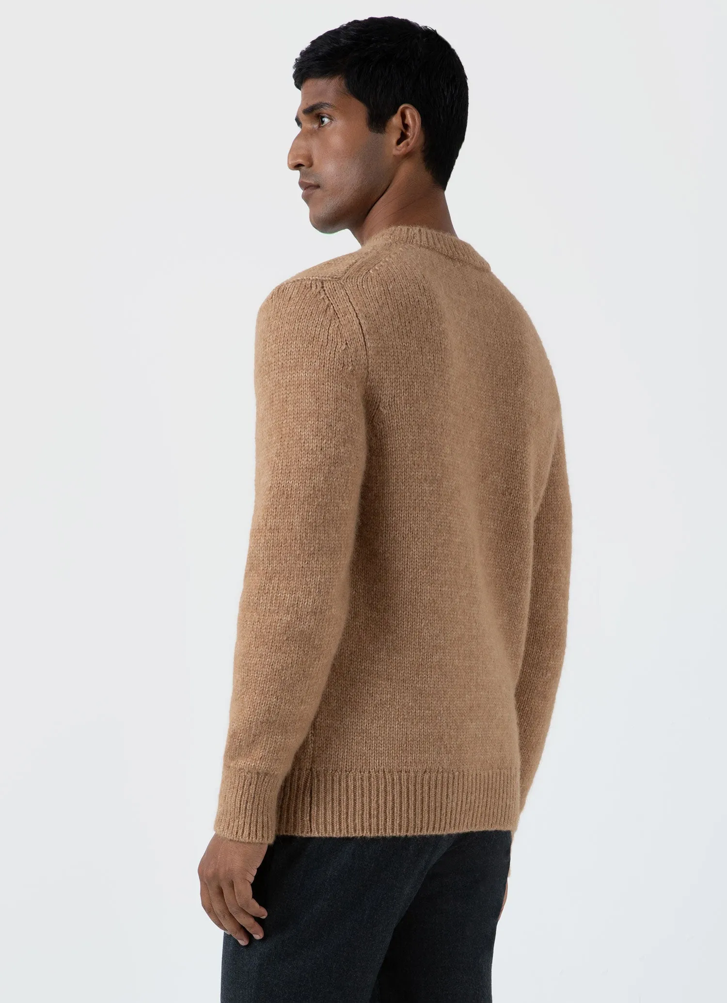 Men's Alpaca Wool Jumper in Light Camel sold by Sunspel product image thumbnail 5