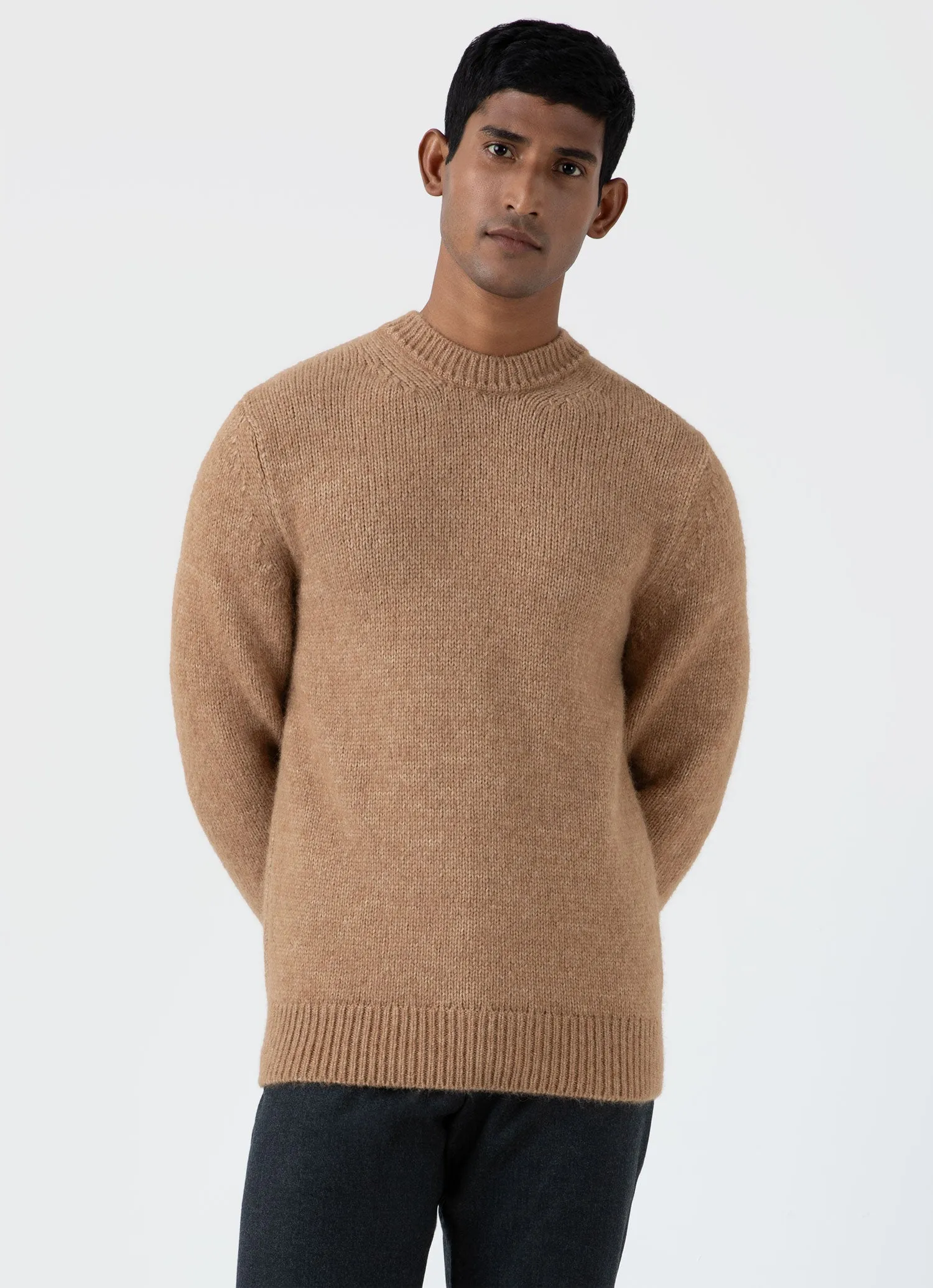 Men's Alpaca Wool Jumper in Light Camel sold by Sunspel product image thumbnail 2