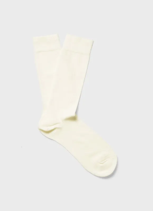 Men's Long Staple Cotton Socks in Archive White sold by Sunspel