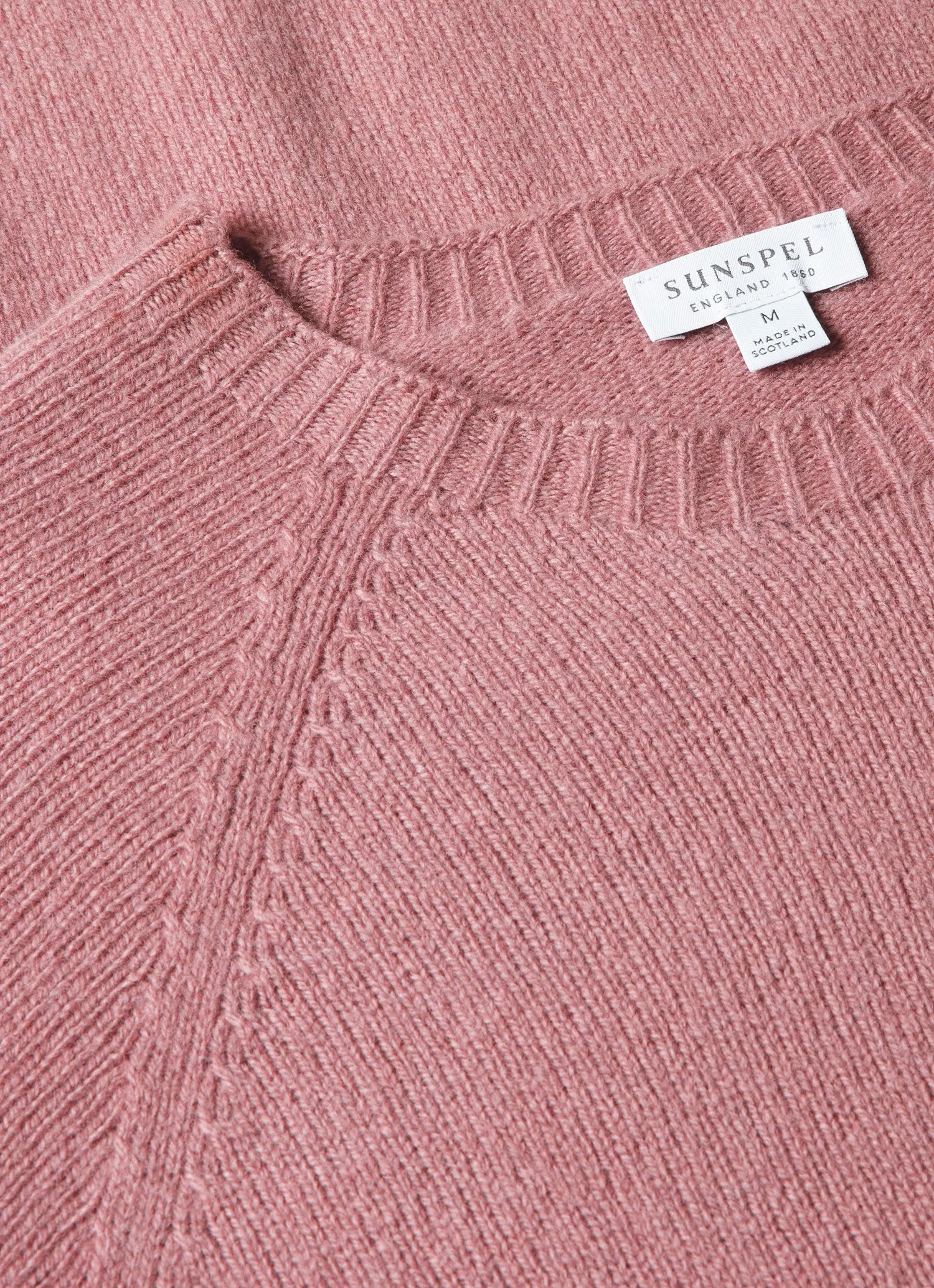 Men's Lambswool Crew Neck Jumper in Vintage Pink sold by Sunspel product image thumbnail 4