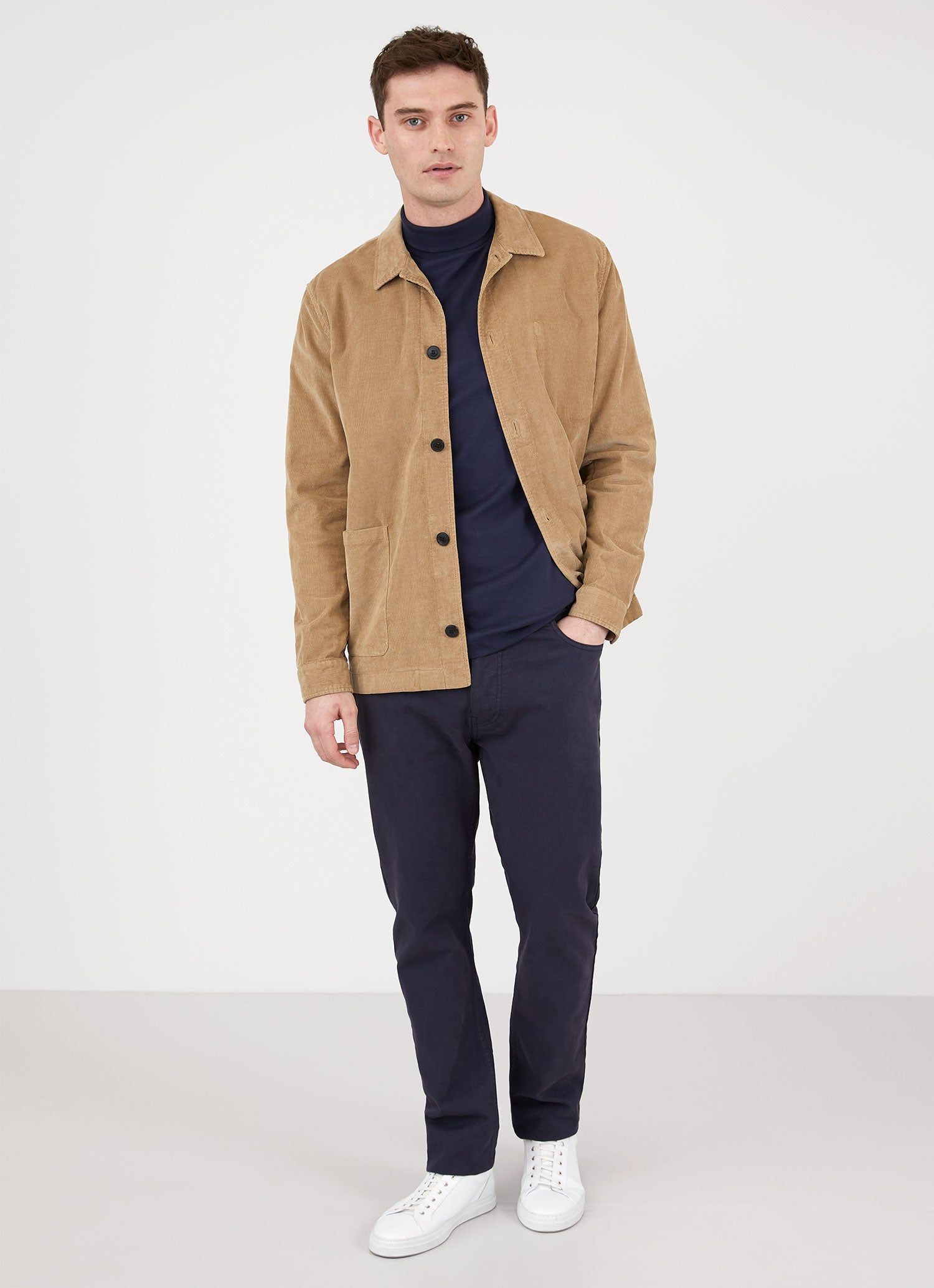 Men's Corduroy Twin Pocket Jacket in Stone sold by Sunspel product image thumbnail 3