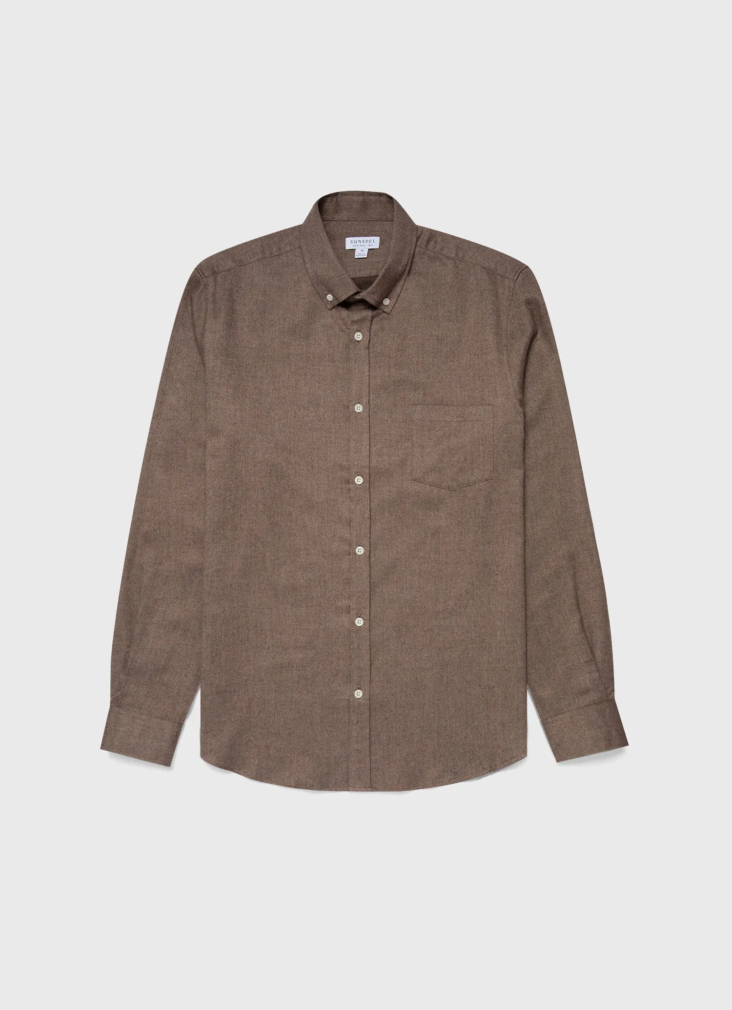 Men's Button Down Flannel Shirt in Cedar sold by Sunspel