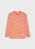 Men's Sunspel x Nigel Cabourn Long Sleeve T-shirt in Orange/Stone White sold by Sunspel