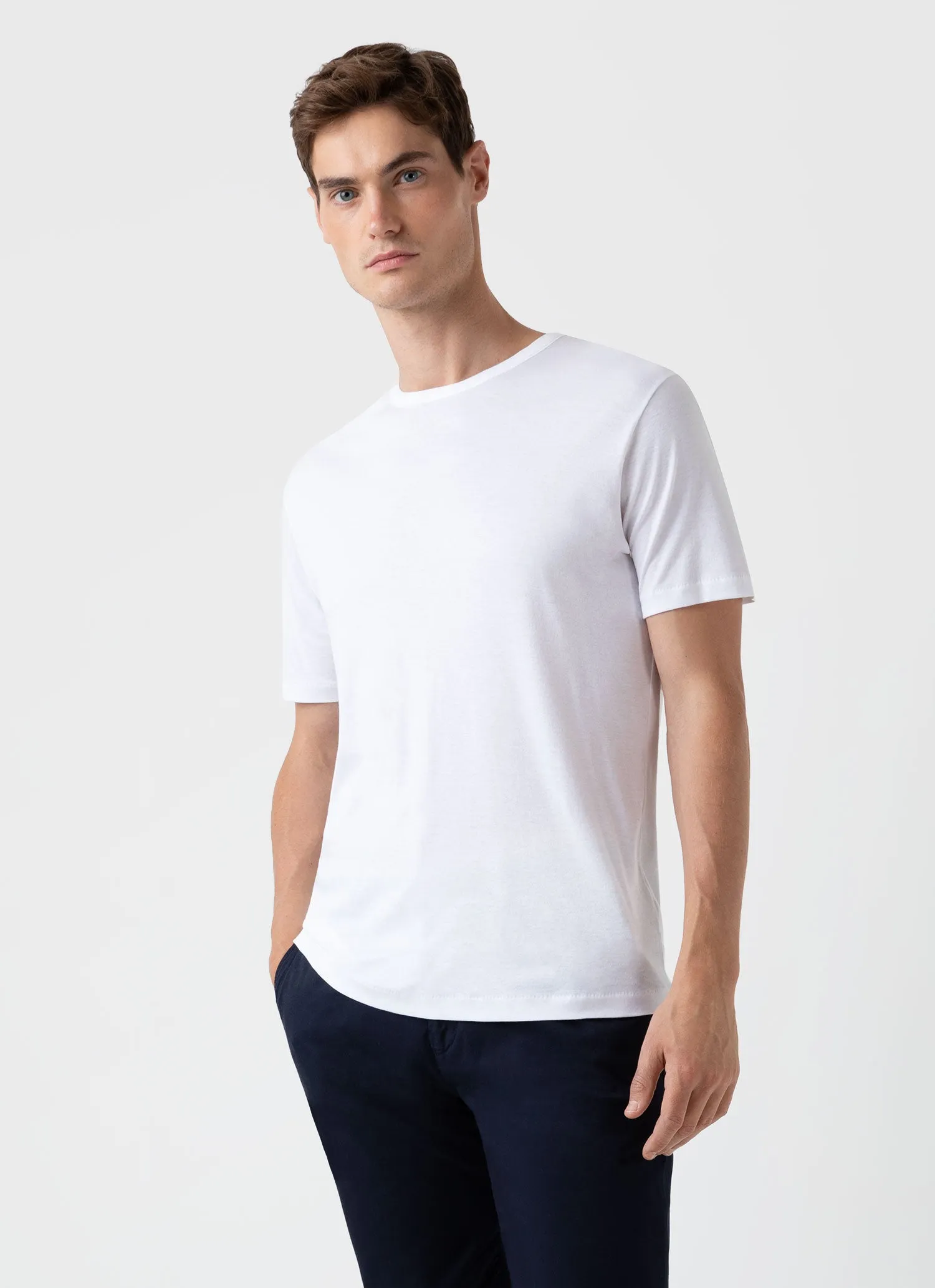 Men's Sea Island Cotton T-shirt in White sold by Sunspel product image thumbnail 2