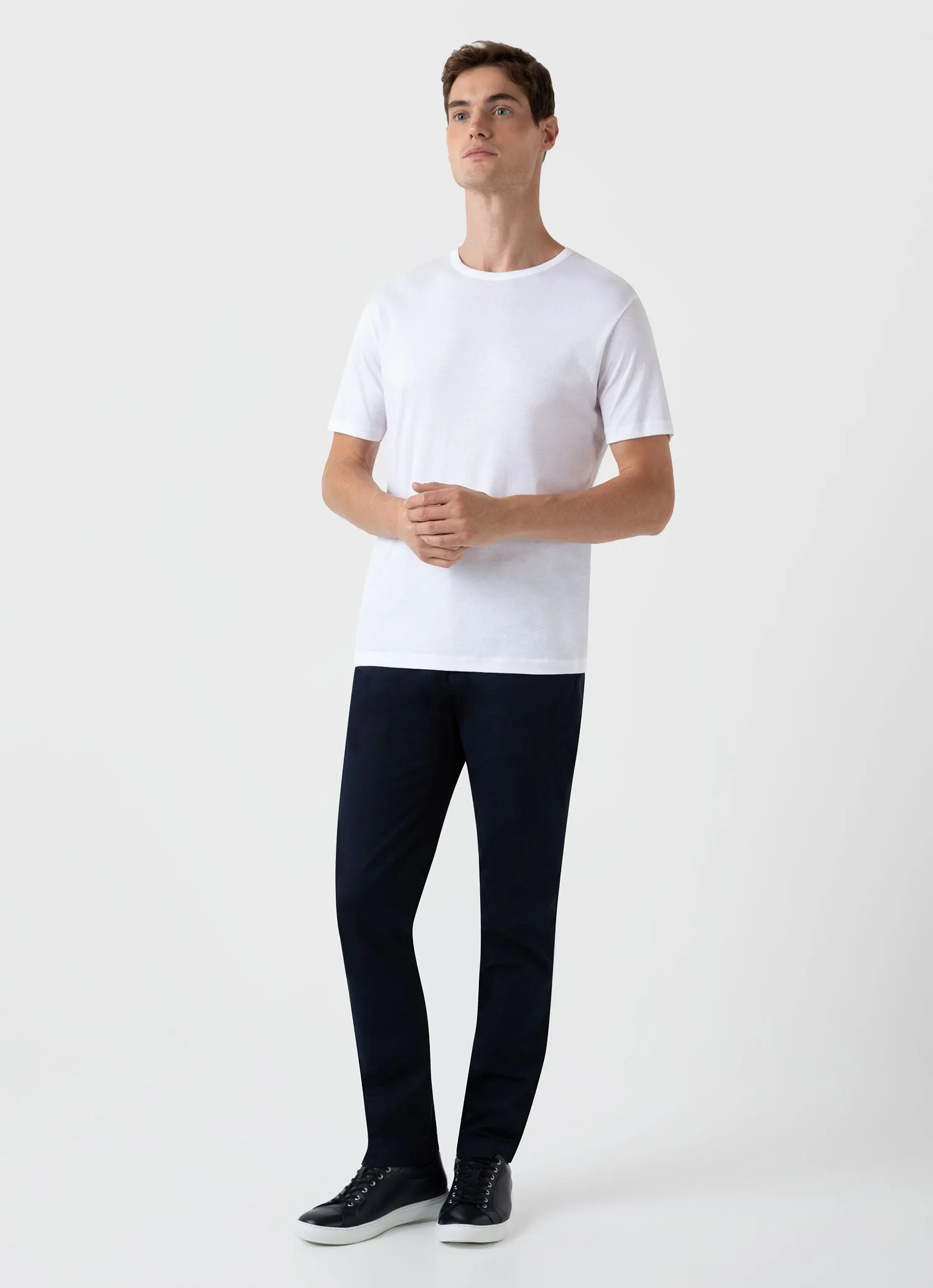 Men's Sea Island Cotton T-shirt in White sold by Sunspel product image thumbnail 3