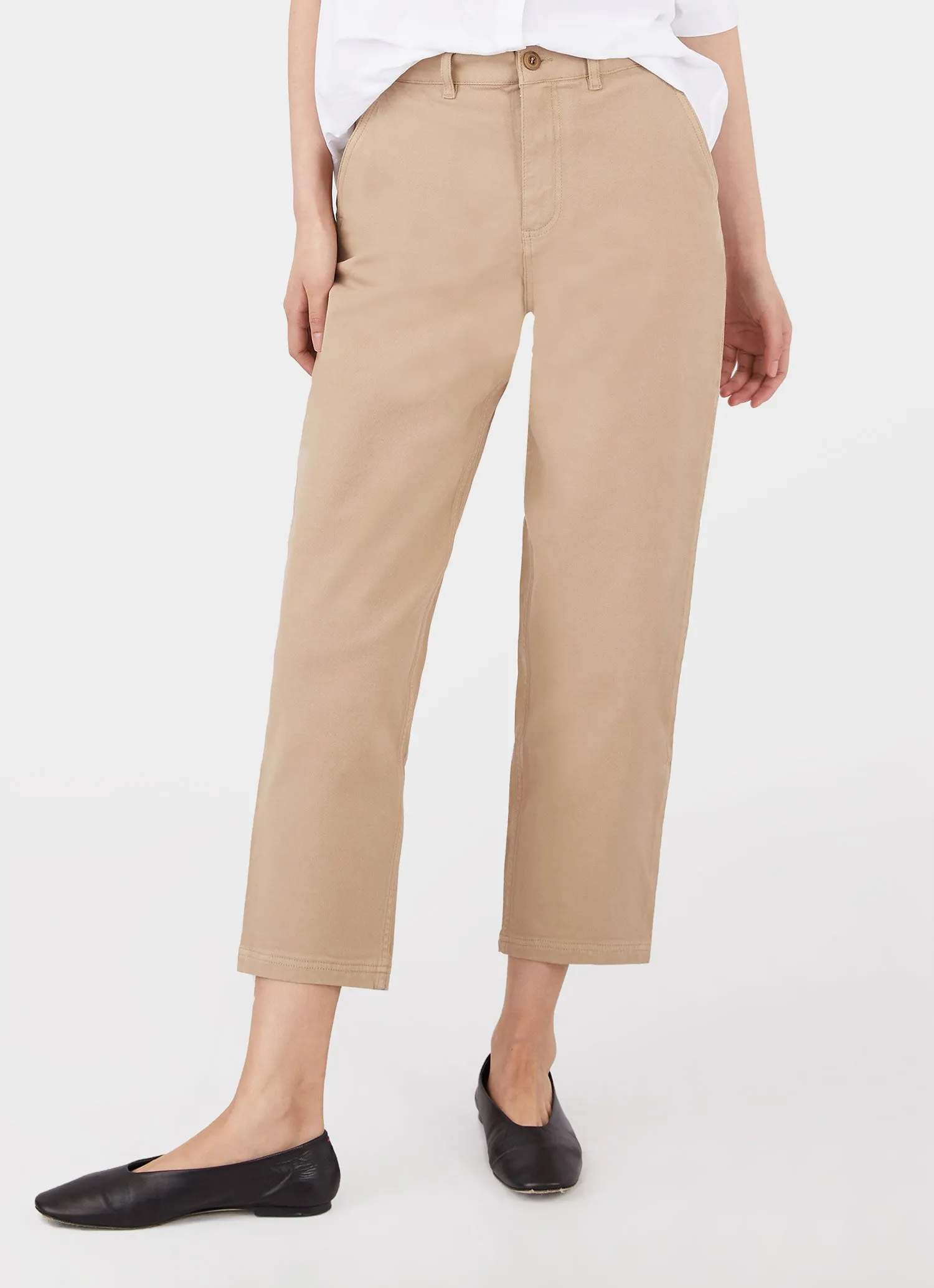 Women's Cotton Tapered Trouser in Stone sold by Sunspel product image thumbnail 2