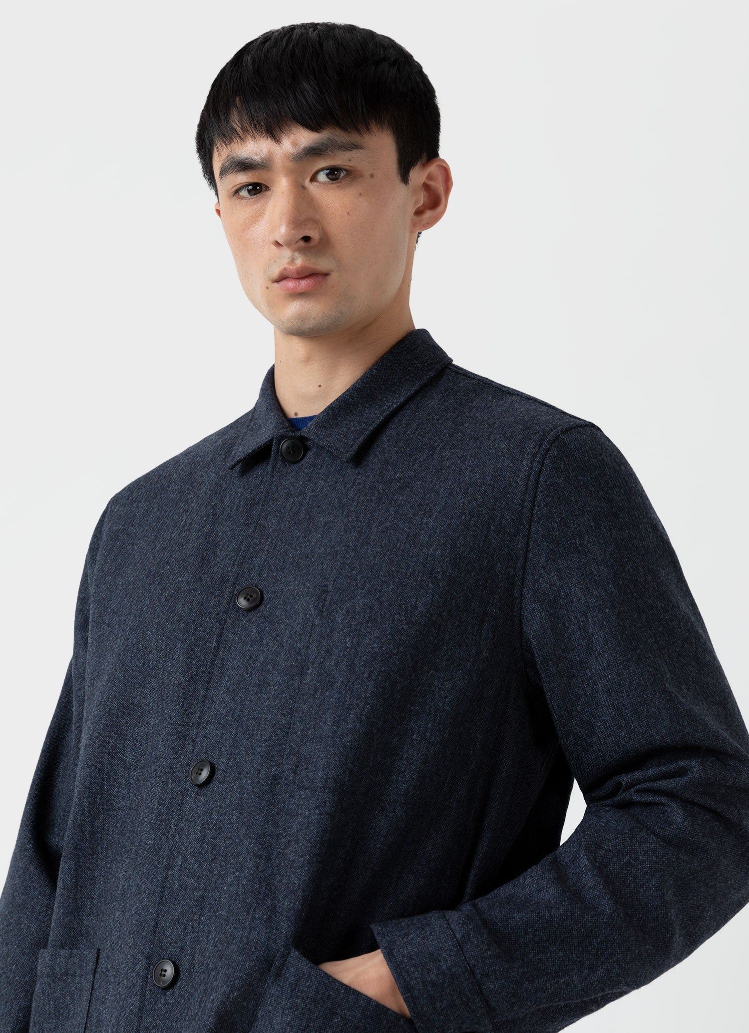 Men's Donegal Twin Pocket Jacket in Space Blue sold by Sunspel product image thumbnail 5