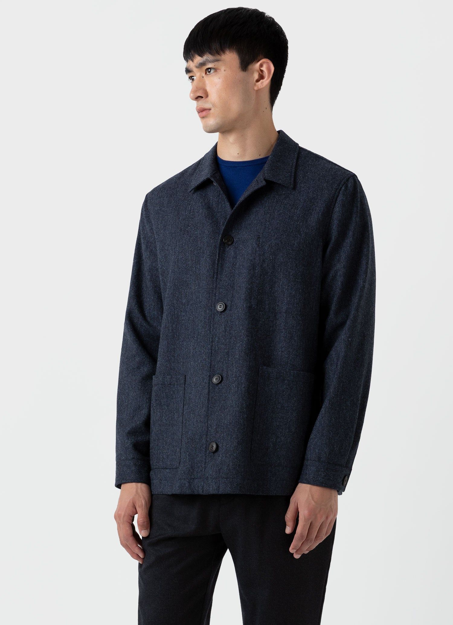 Men's Donegal Twin Pocket Jacket in Space Blue sold by Sunspel product image thumbnail 2