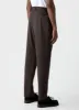 Men's Pleated Wool Flannel Trouser in Dark Brown Melange sold by Sunspel