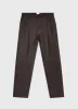 Men's Pleated Wool Flannel Trouser in Dark Brown Melange sold by Sunspel