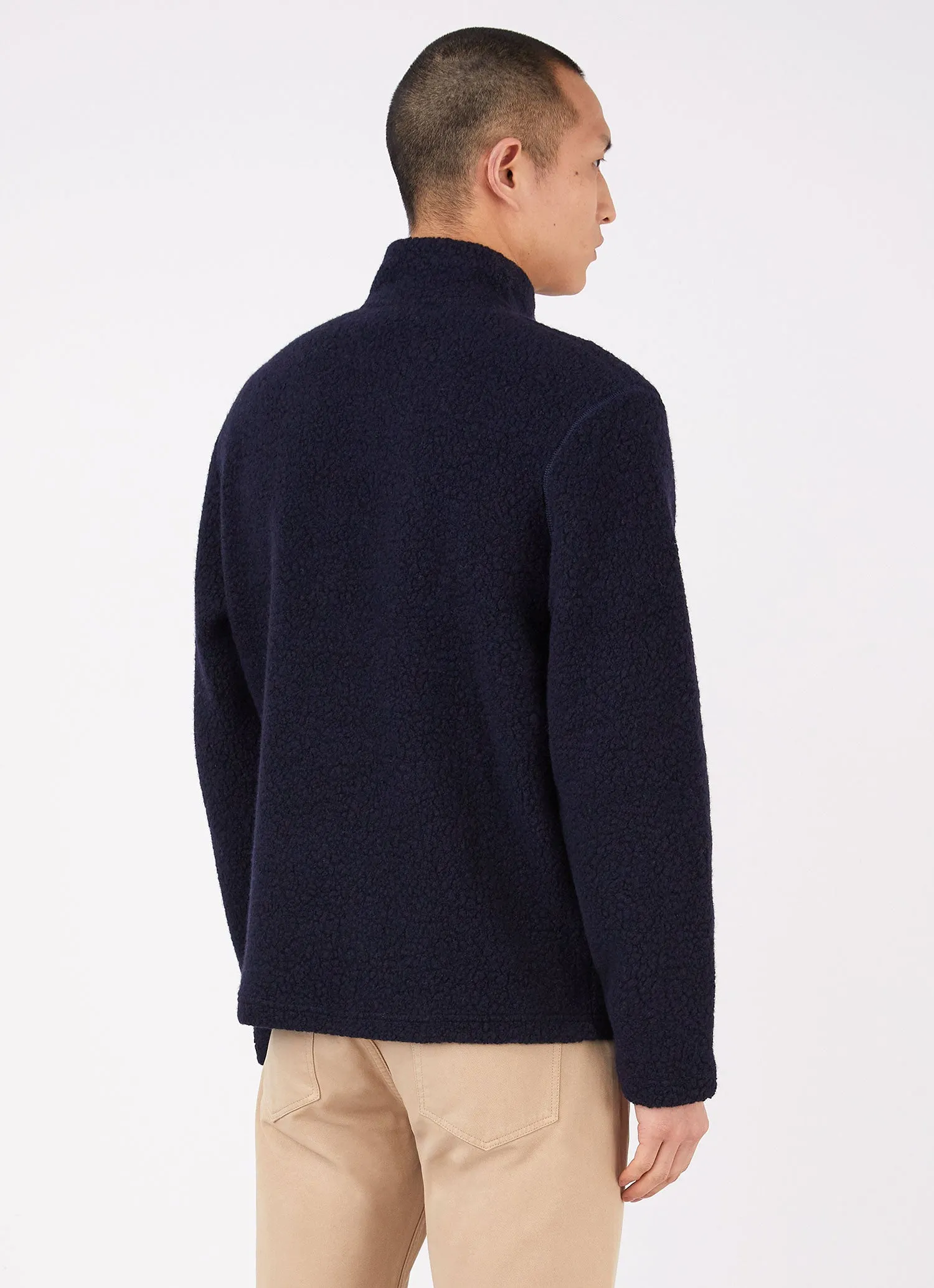 Men's Wool Fleece Jacket in Navy sold by Sunspel product image thumbnail 4