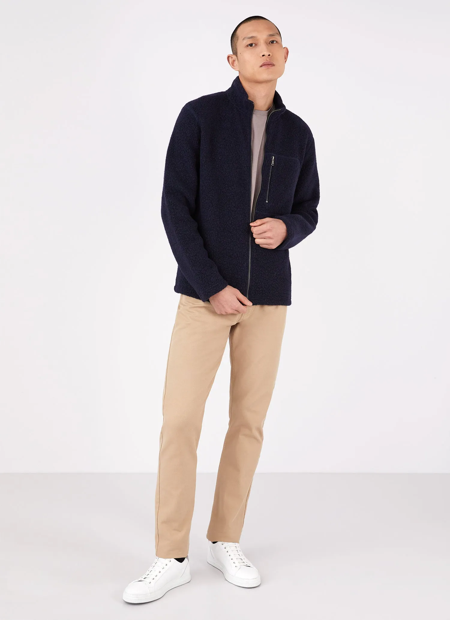 Men's Wool Fleece Jacket in Navy sold by Sunspel product image thumbnail 3