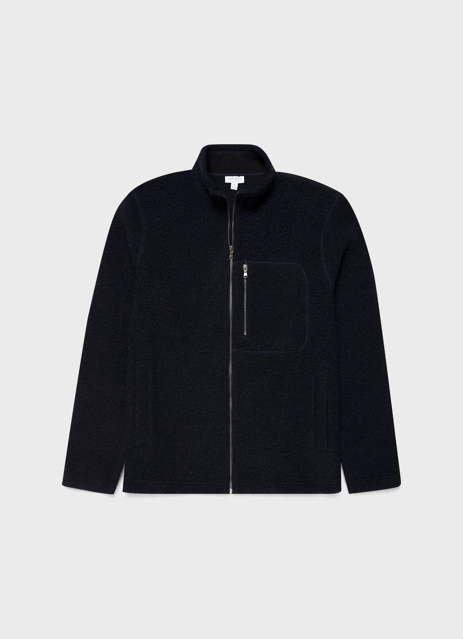 Men's Wool Fleece Jacket in Navy sold by Sunspel