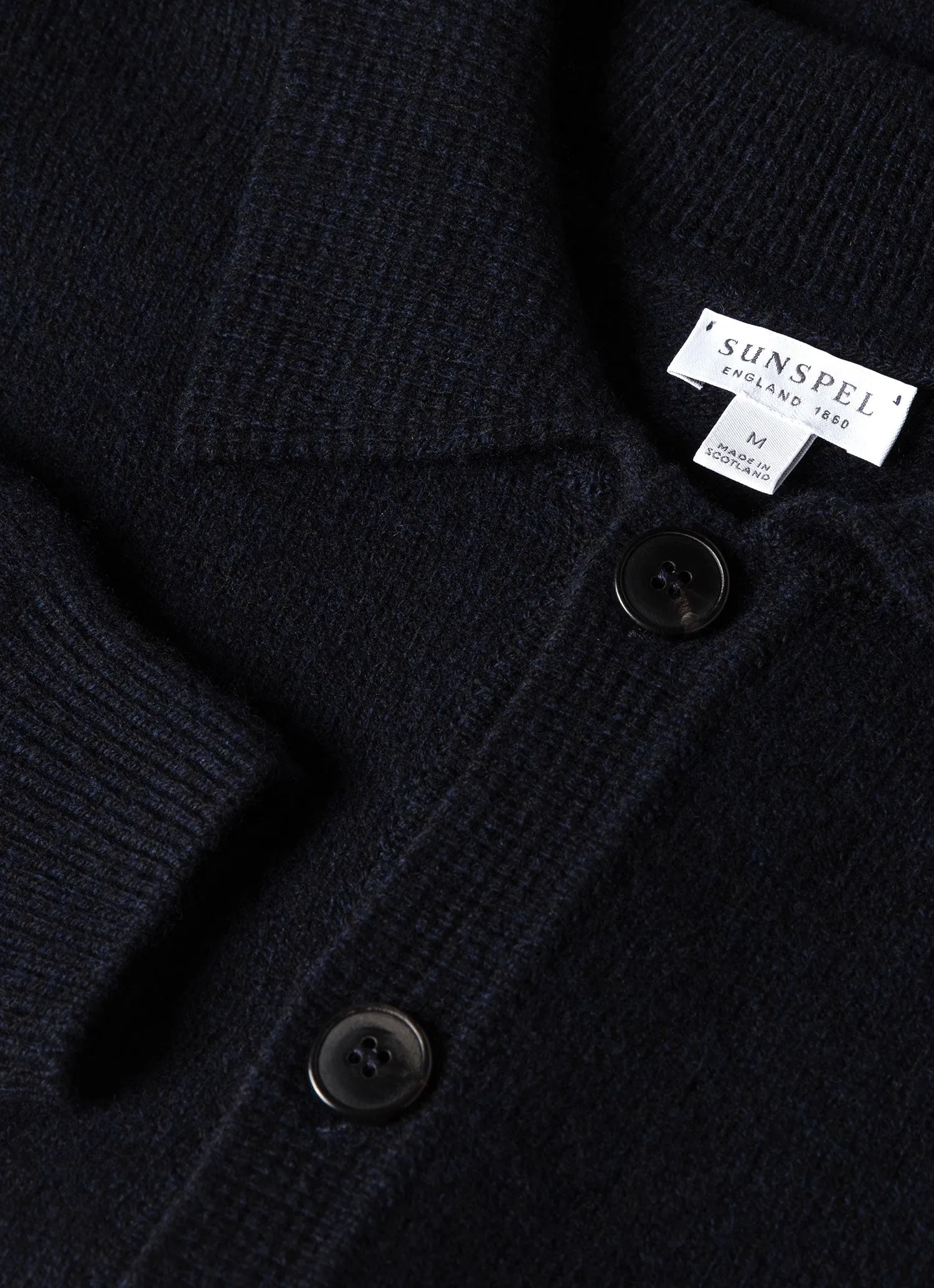 Men's Lambswool Jacket in Dark Navy Mouline sold by Sunspel product image thumbnail 4