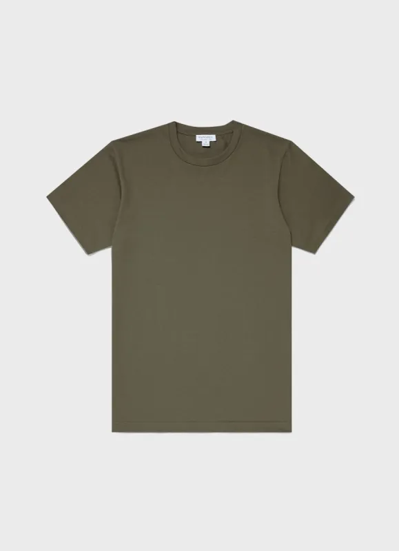 Men's Riviera T‑shirt in Hunter Green sold by Sunspel