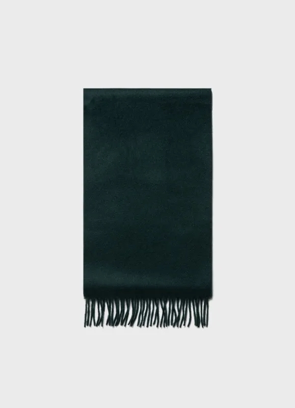 Cashmere Woven Scarf in Dark Green sold by Sunspel