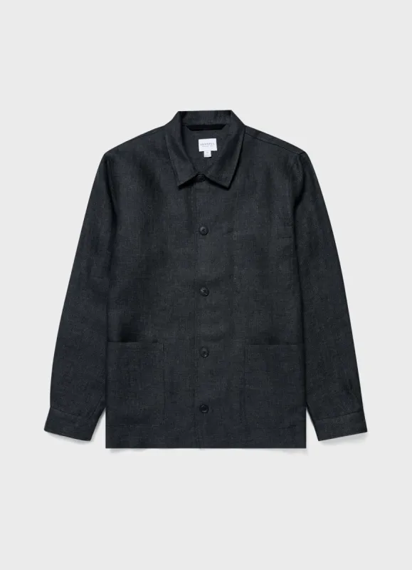 Men's Hopsack Twin Pocket Jacket in Khaki sold by Sunspel
