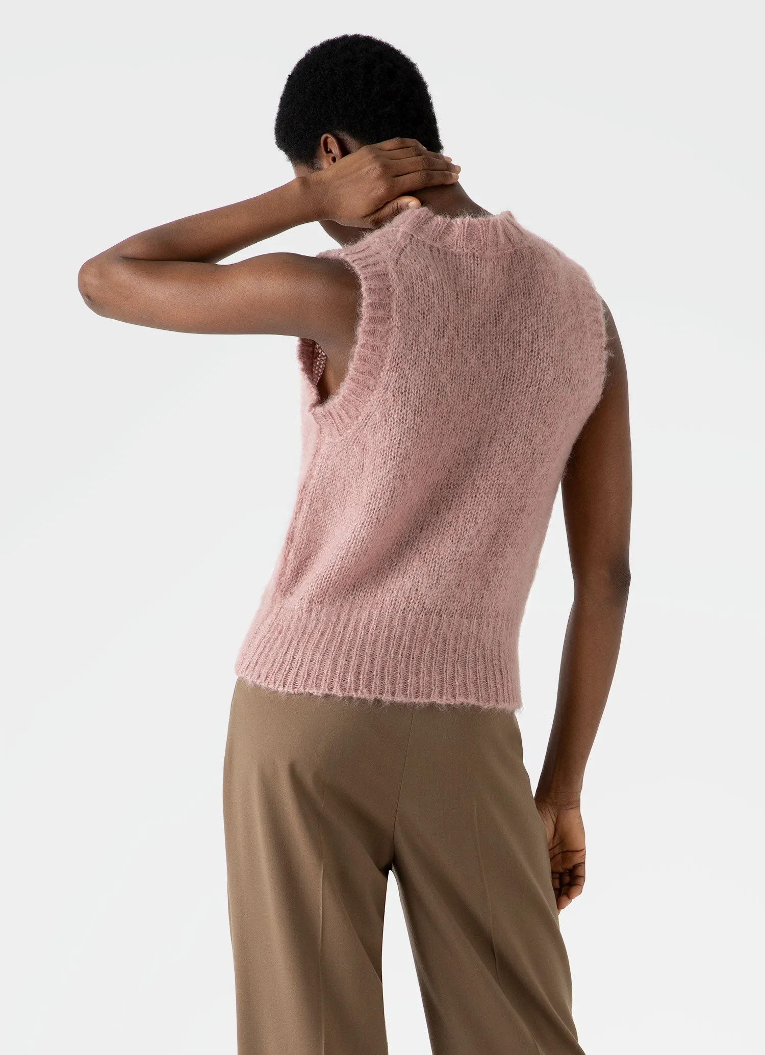 Women's Mohair Vest in Vintage Pink sold by Sunspel product image thumbnail 4