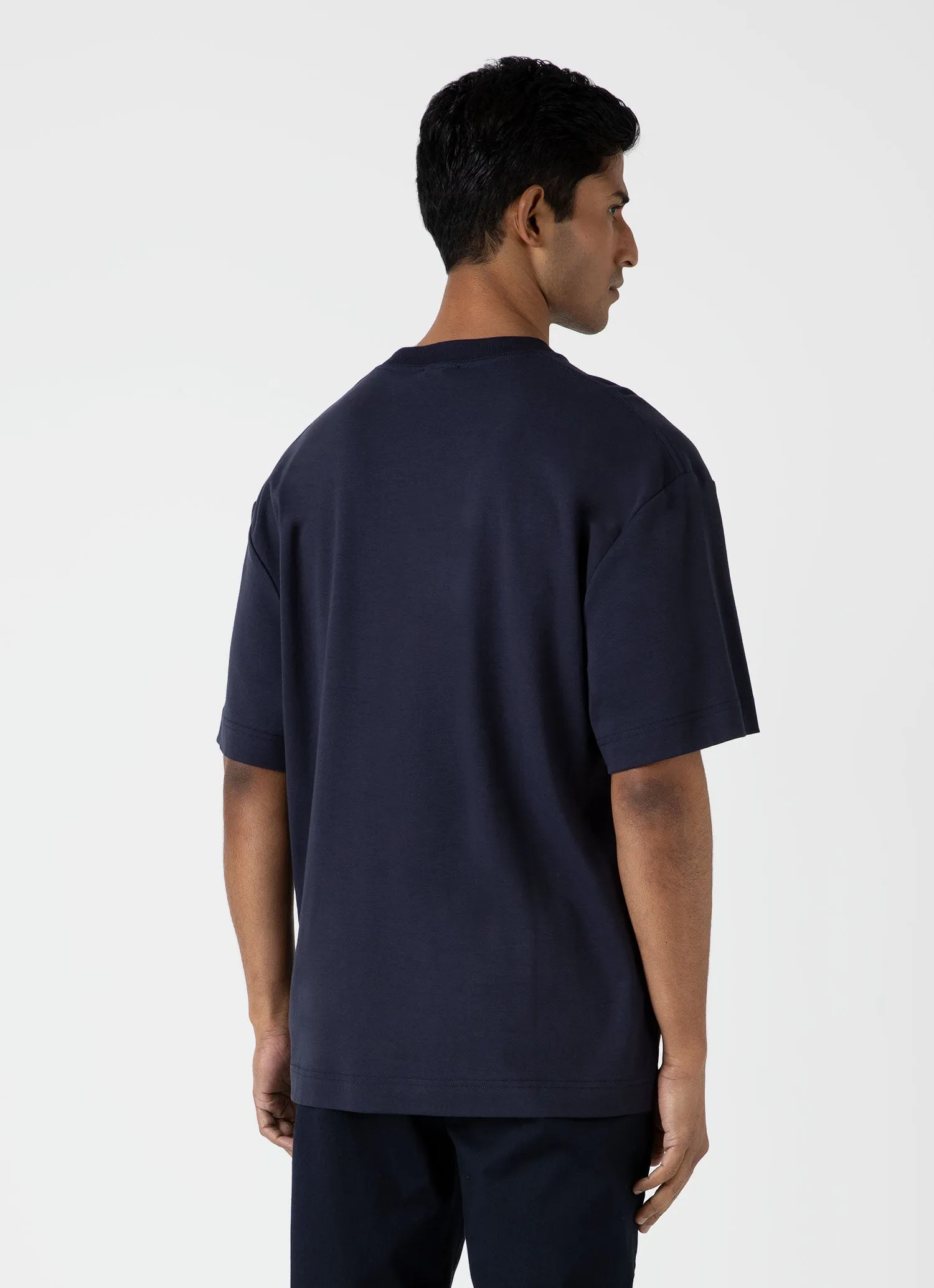 Men's Oversized Heavyweight T-shirt in Navy sold by Sunspel product image thumbnail 5