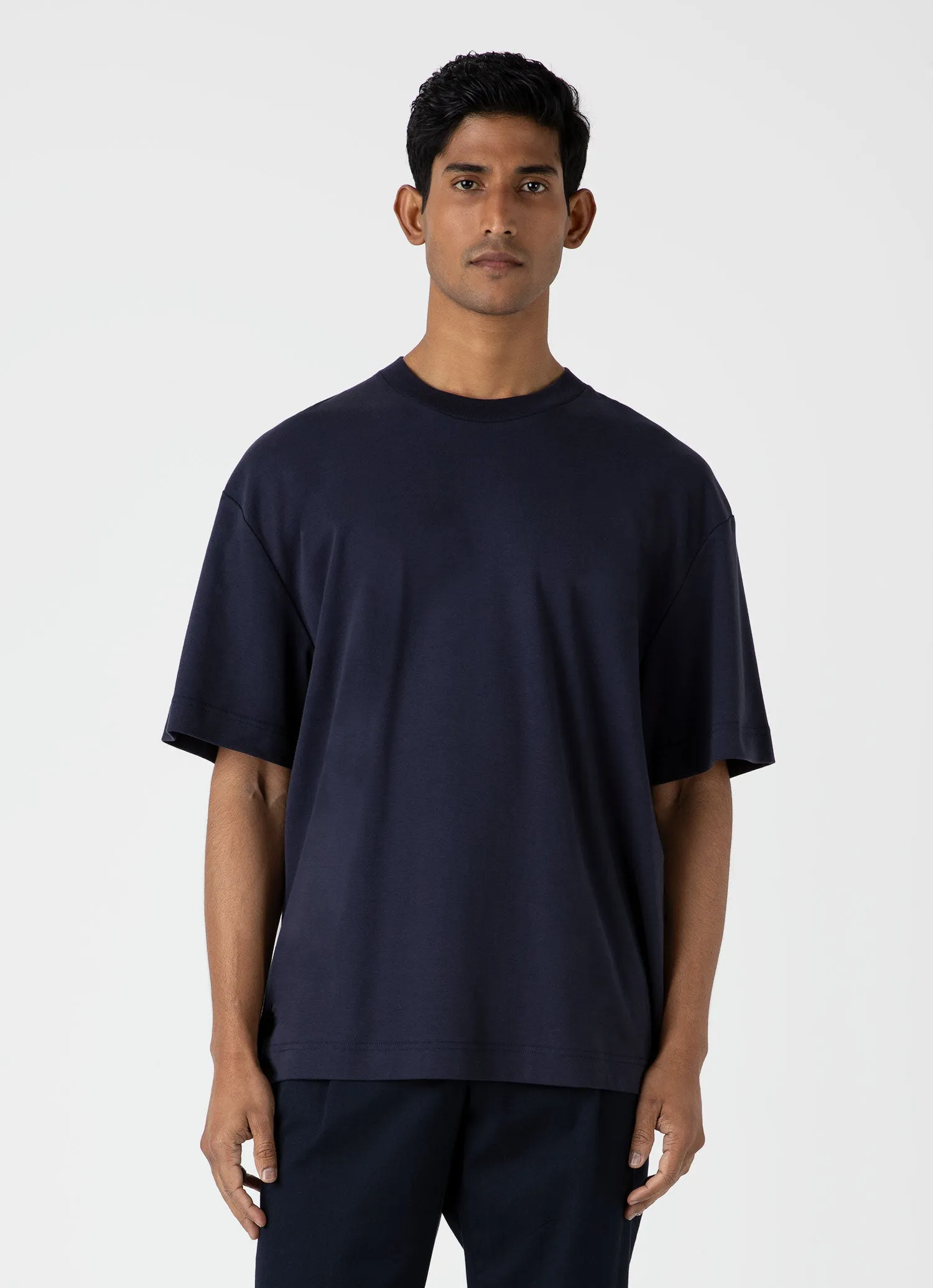 Men's Oversized Heavyweight T-shirt in Navy sold by Sunspel product image thumbnail 2
