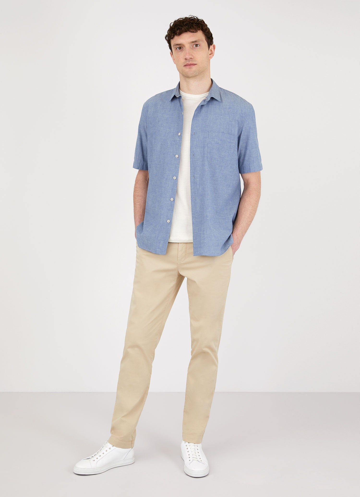 Men's Selvedge Chambray Short Sleeve Shirt sold by Sunspel product image thumbnail 3