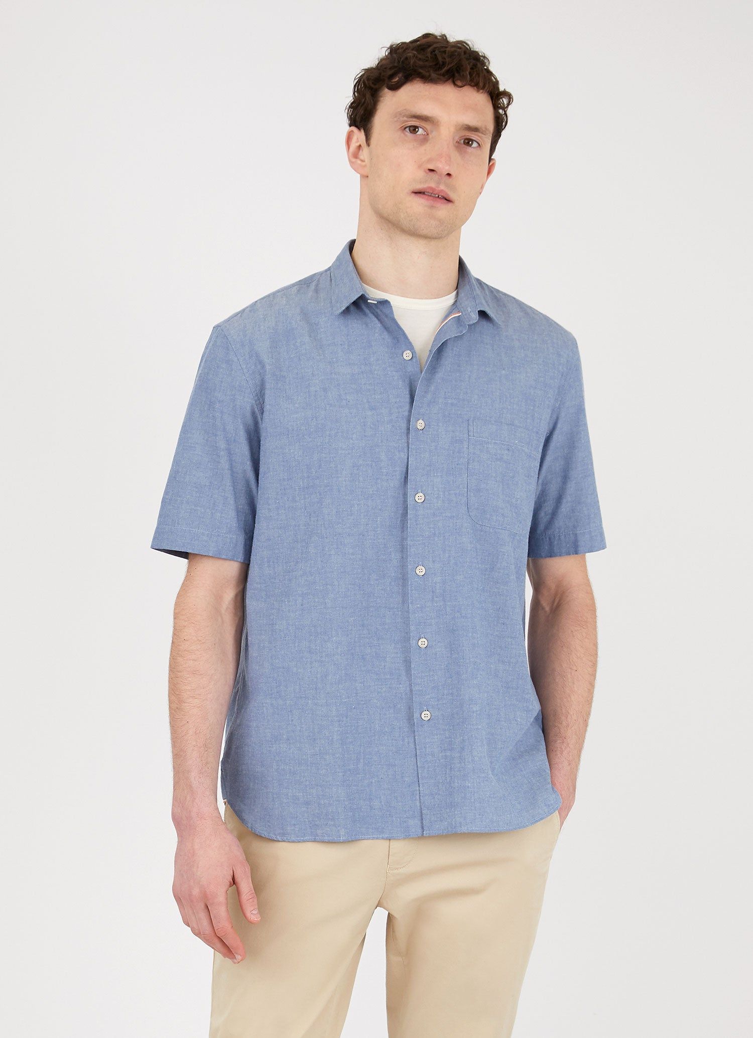 Men's Selvedge Chambray Short Sleeve Shirt sold by Sunspel product image thumbnail 2