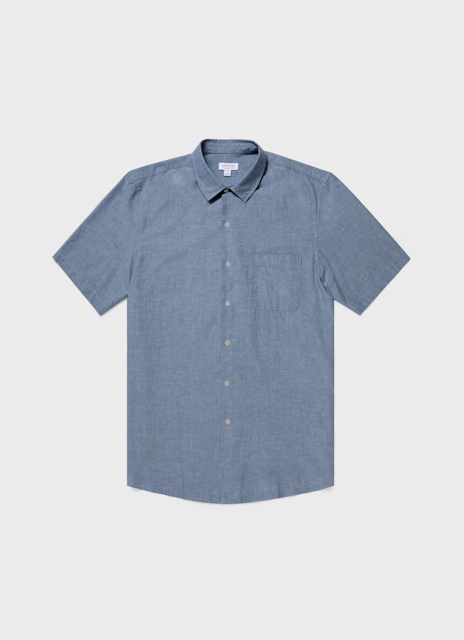 Men's Selvedge Chambray Short Sleeve Shirt sold by Sunspel