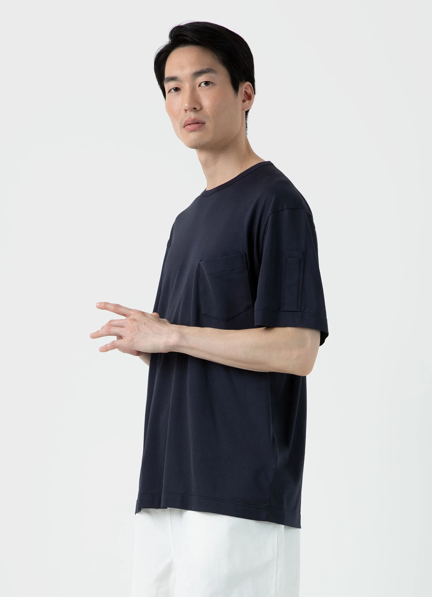 Men's Sunspel x Nigel Cabourn T-shirt in Navy sold by Sunspel product image thumbnail 2
