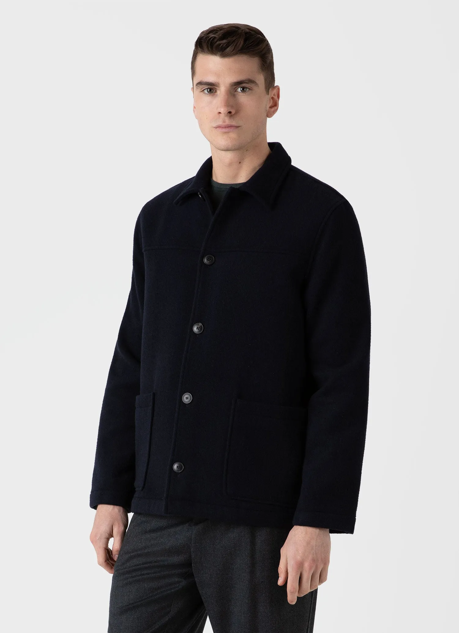 Men's Double Faced Chore Jacket in Navy sold by Sunspel product image thumbnail 2