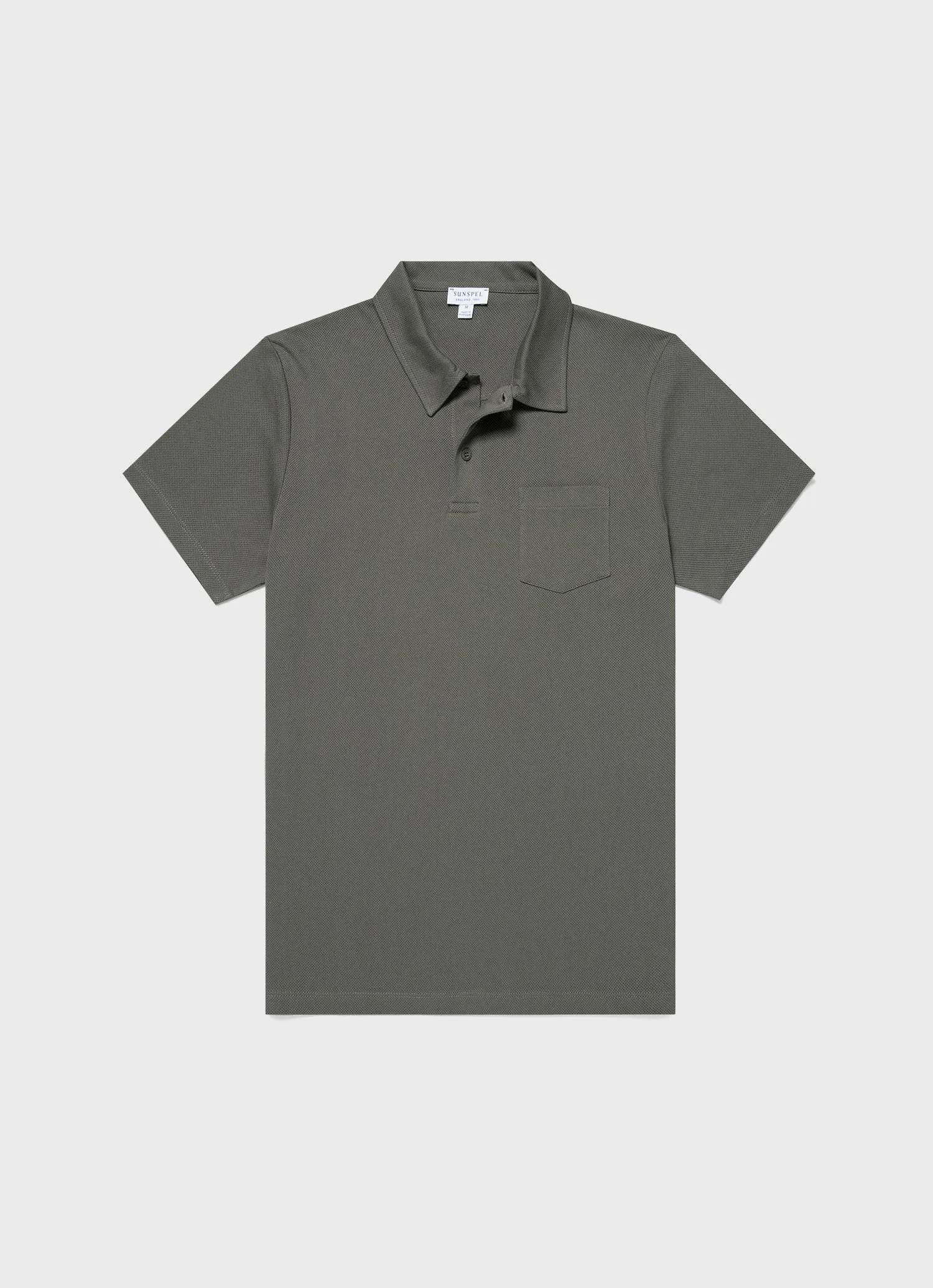 Men's Riviera Polo Shirt in Khaki sold by Sunspel