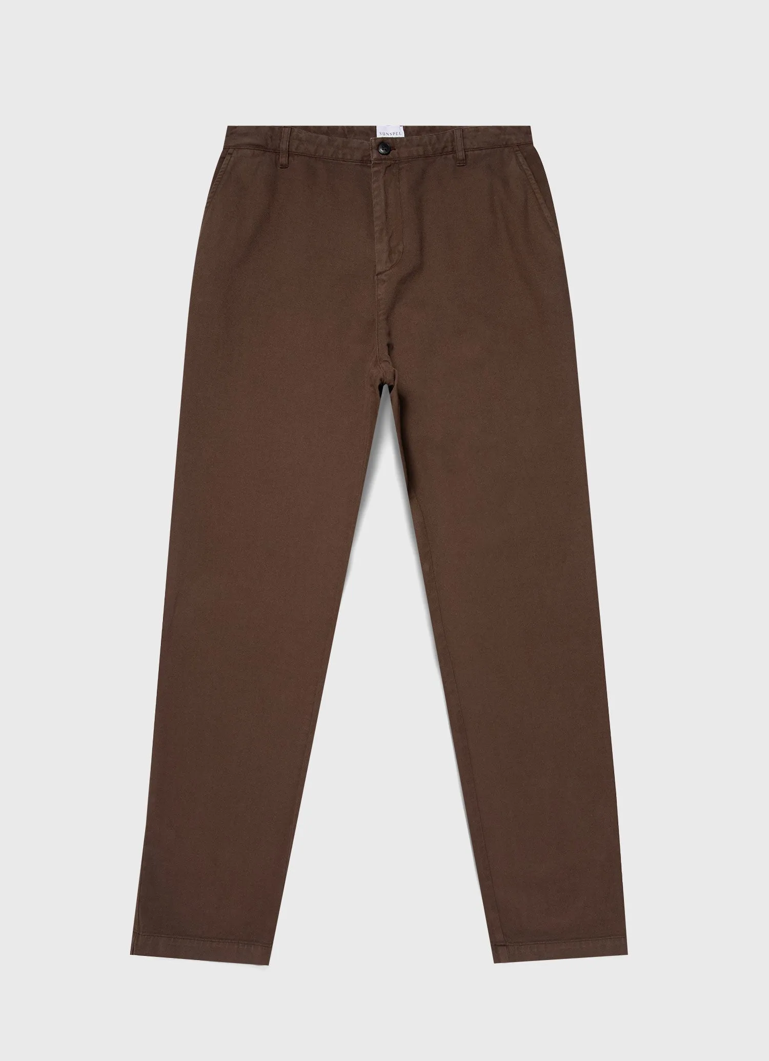 Men's Brushed Cotton Chore Trouser in Mid Brown sold by Sunspel