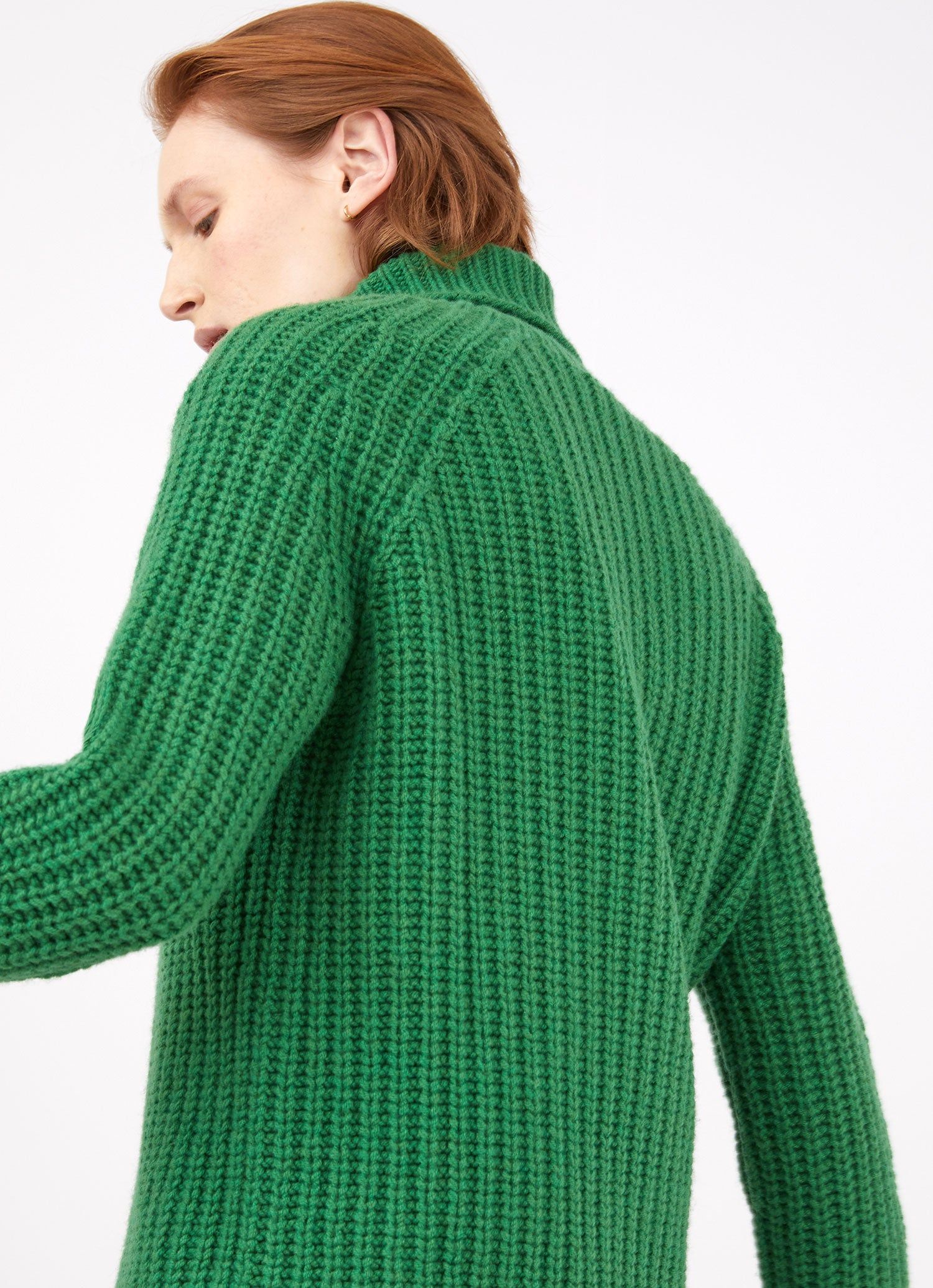 Women's Chunky Roll Neck Jumper in Bright Green sold by Sunspel product image thumbnail 3