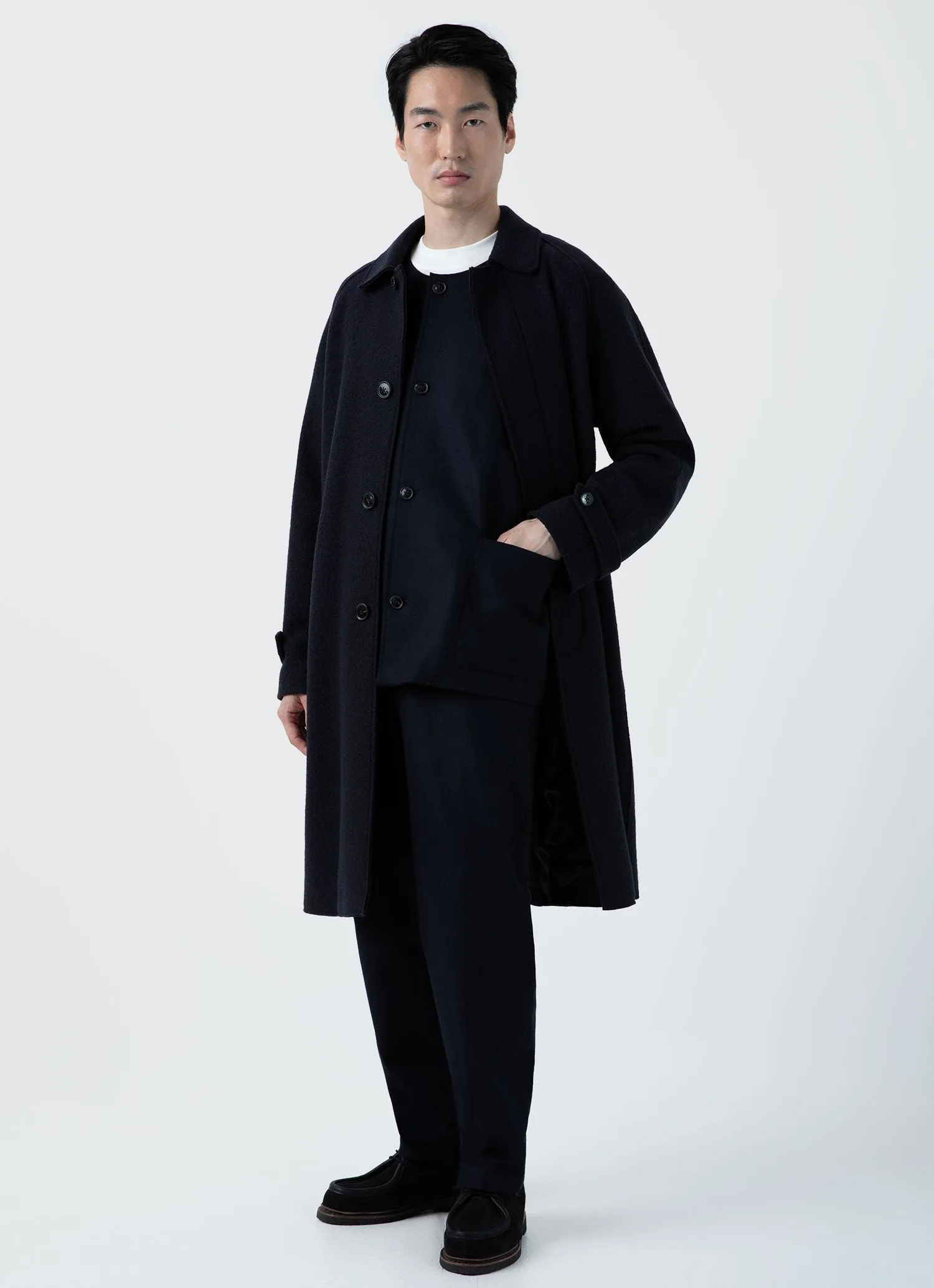 Men's Sunspel x Casely-Hayford Coat in Navy sold by Sunspel product image thumbnail 3