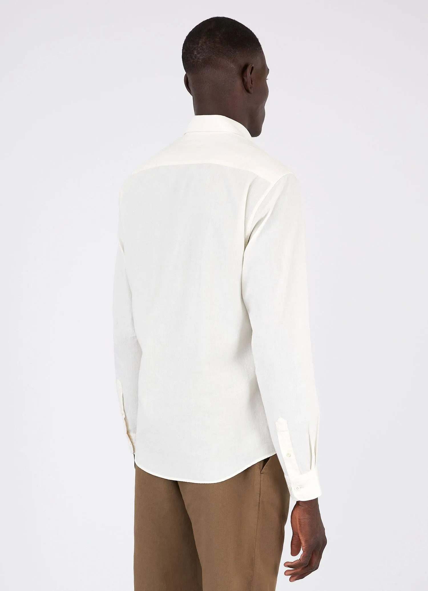 Men's Button Down Japanese Selvedge Shirt in Ecru sold by Sunspel product image thumbnail 3