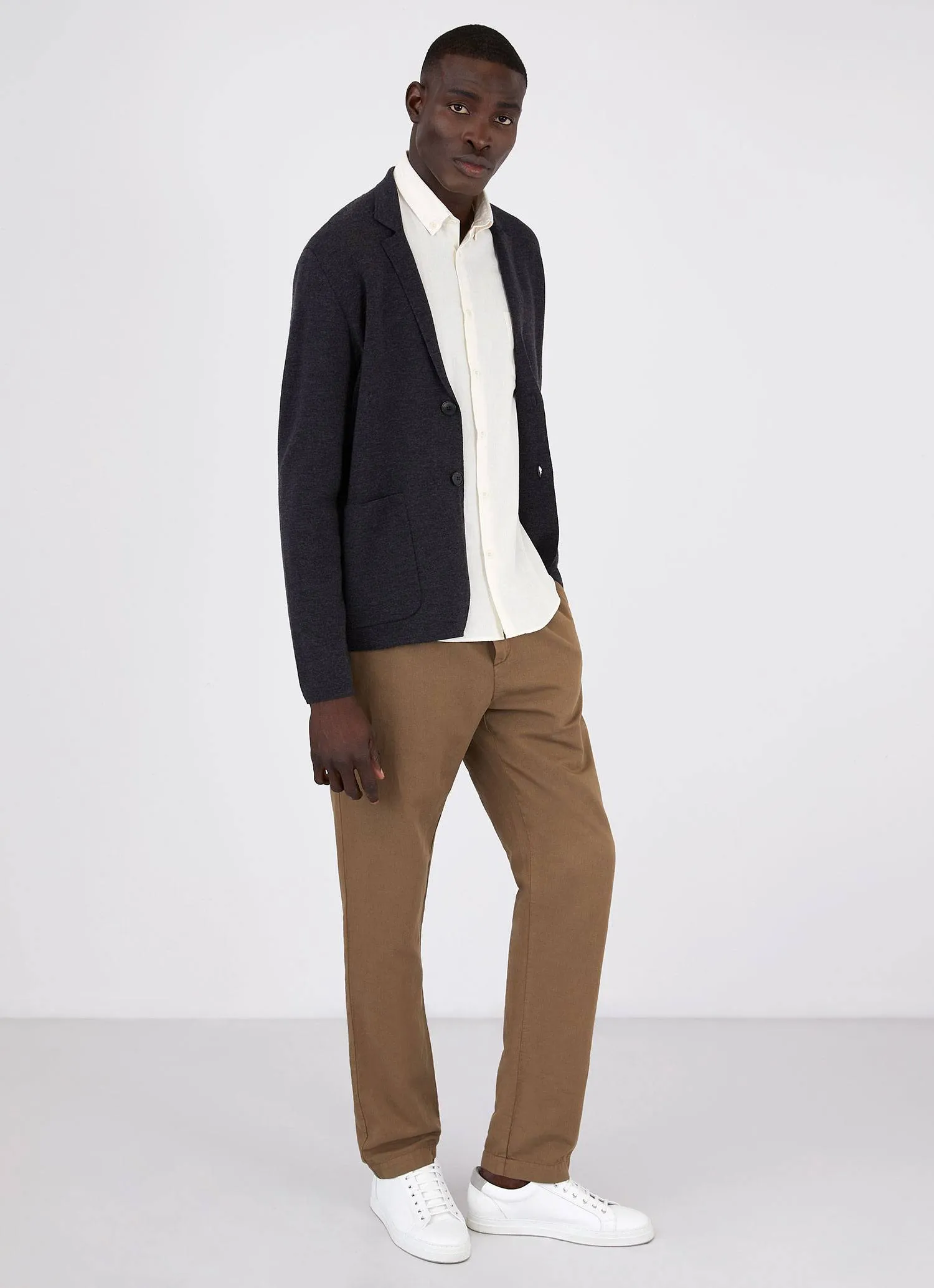 Men's Button Down Japanese Selvedge Shirt in Ecru sold by Sunspel product image thumbnail 2