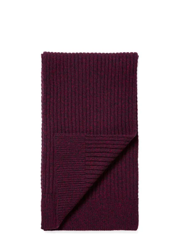 Lambswool Rib Scarf in Maroon sold by Sunspel