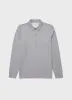 Men's Zip Polo Loopback Sweatshirt in Grey Melange sold by Sunspel