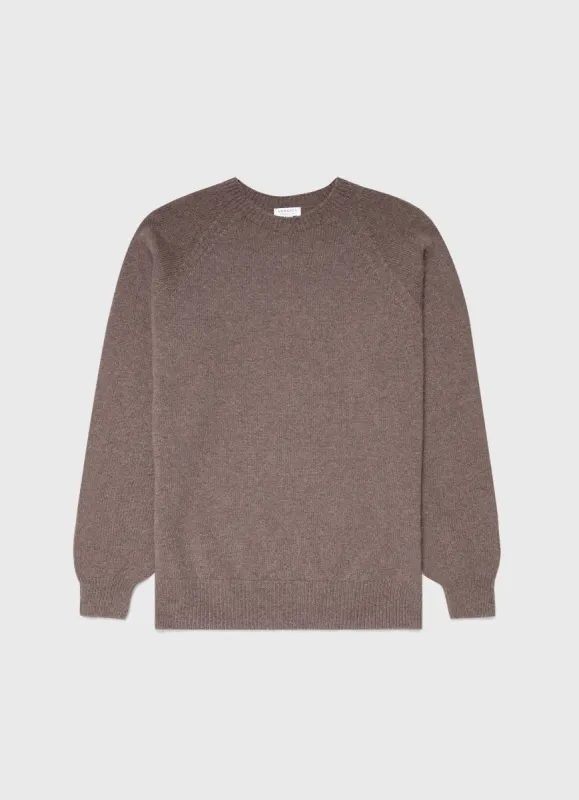 Men's Lambswool Crew Neck Jumper in Cedar sold by Sunspel