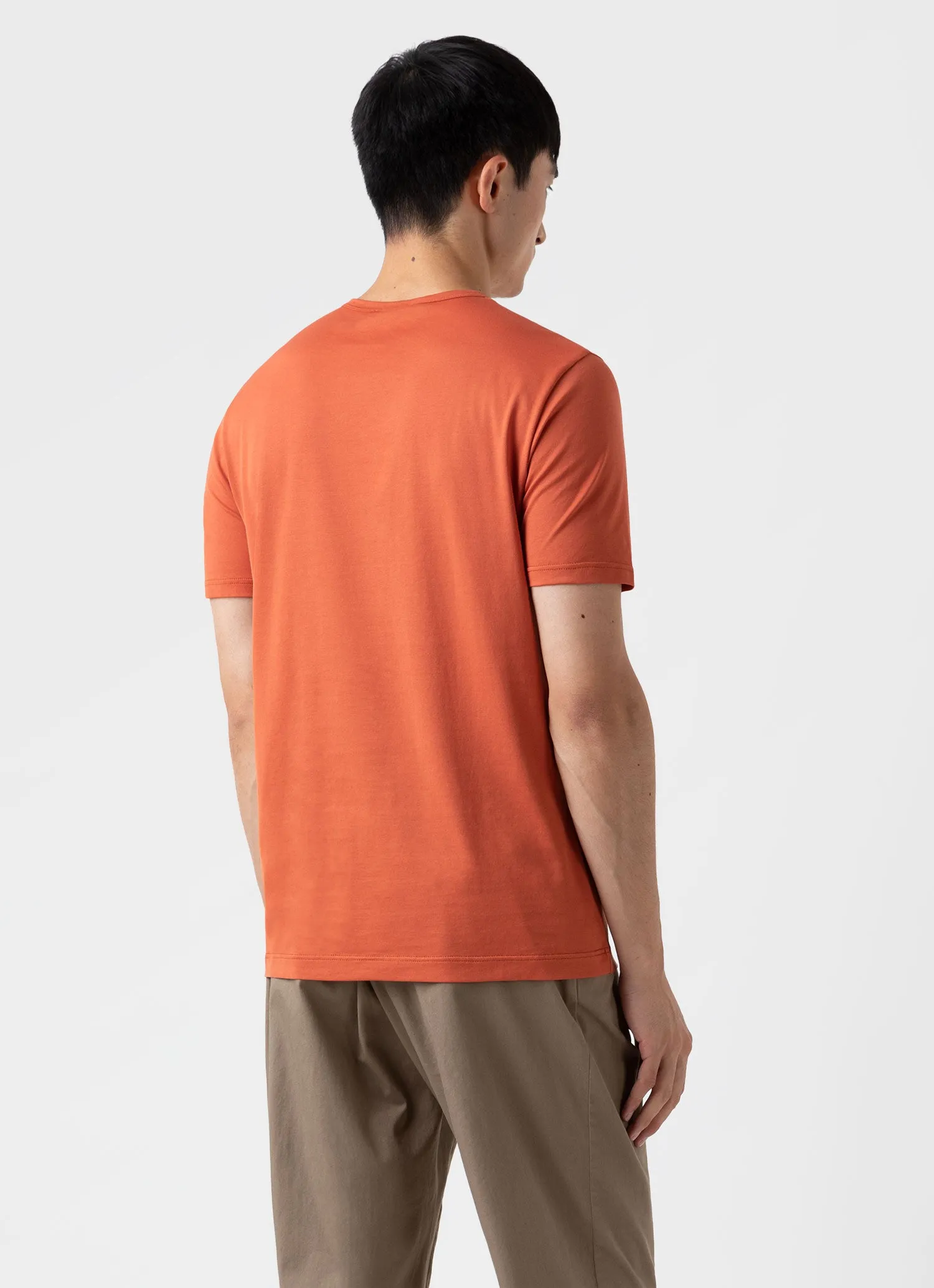 Men's Classic T-shirt in Burnt Sienna sold by Sunspel product image thumbnail 5