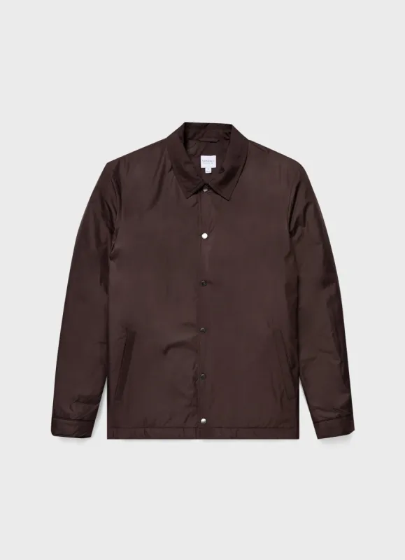 Men's Padded Coach Jacket in Espresso sold by Sunspel
