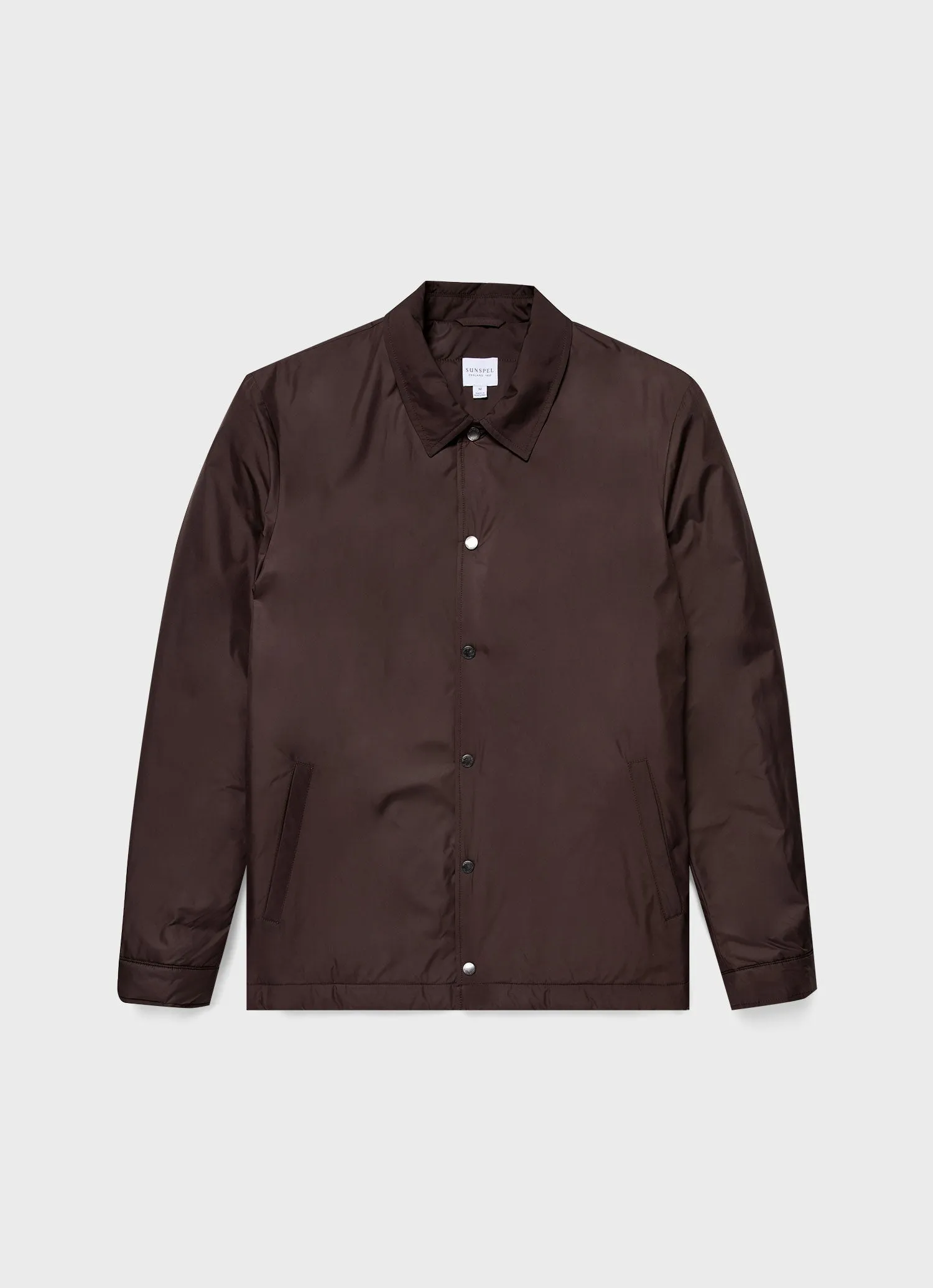 Men's Padded Coach Jacket in Espresso sold by Sunspel