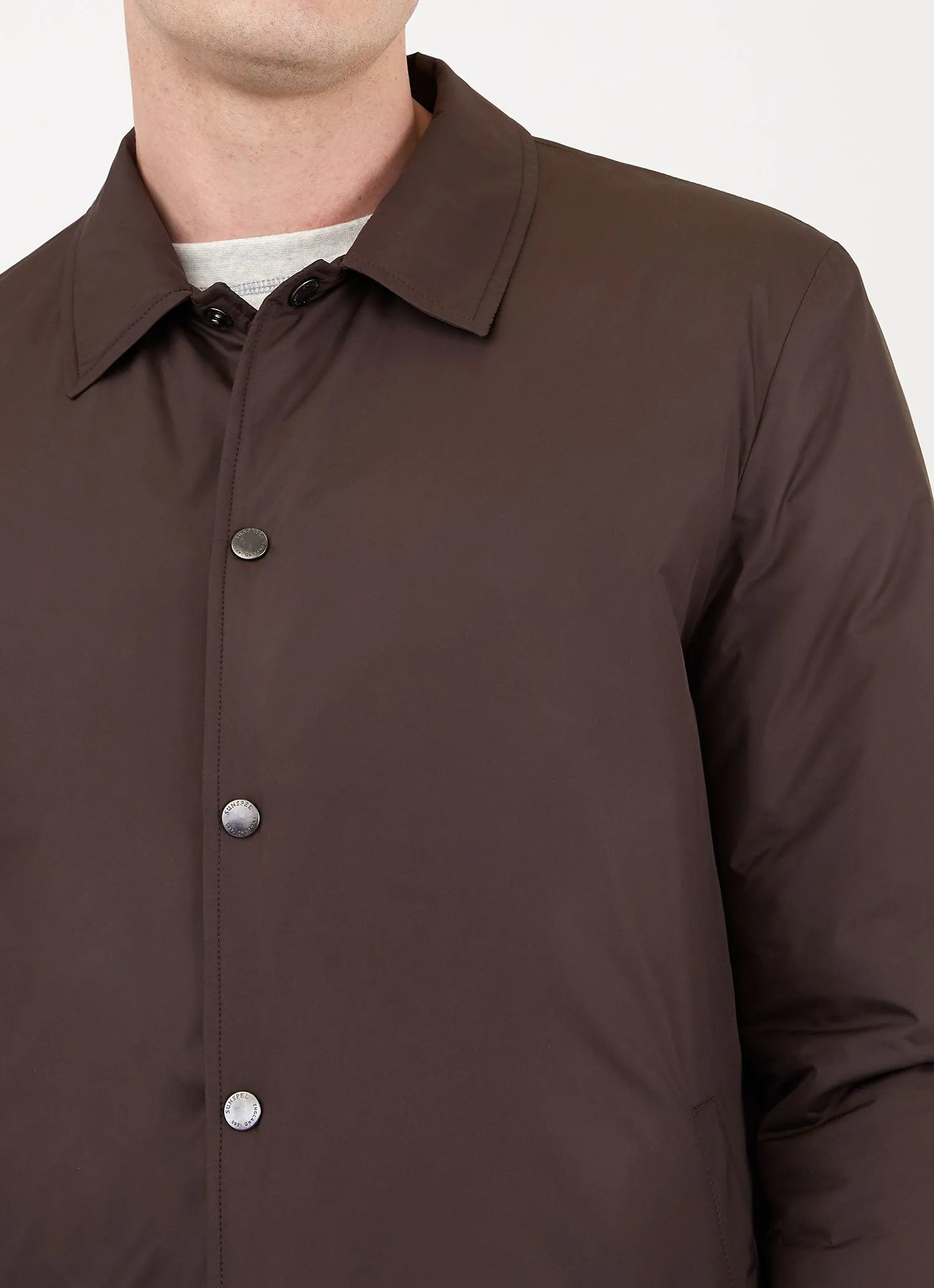 Men's Padded Coach Jacket in Espresso sold by Sunspel product image thumbnail 5