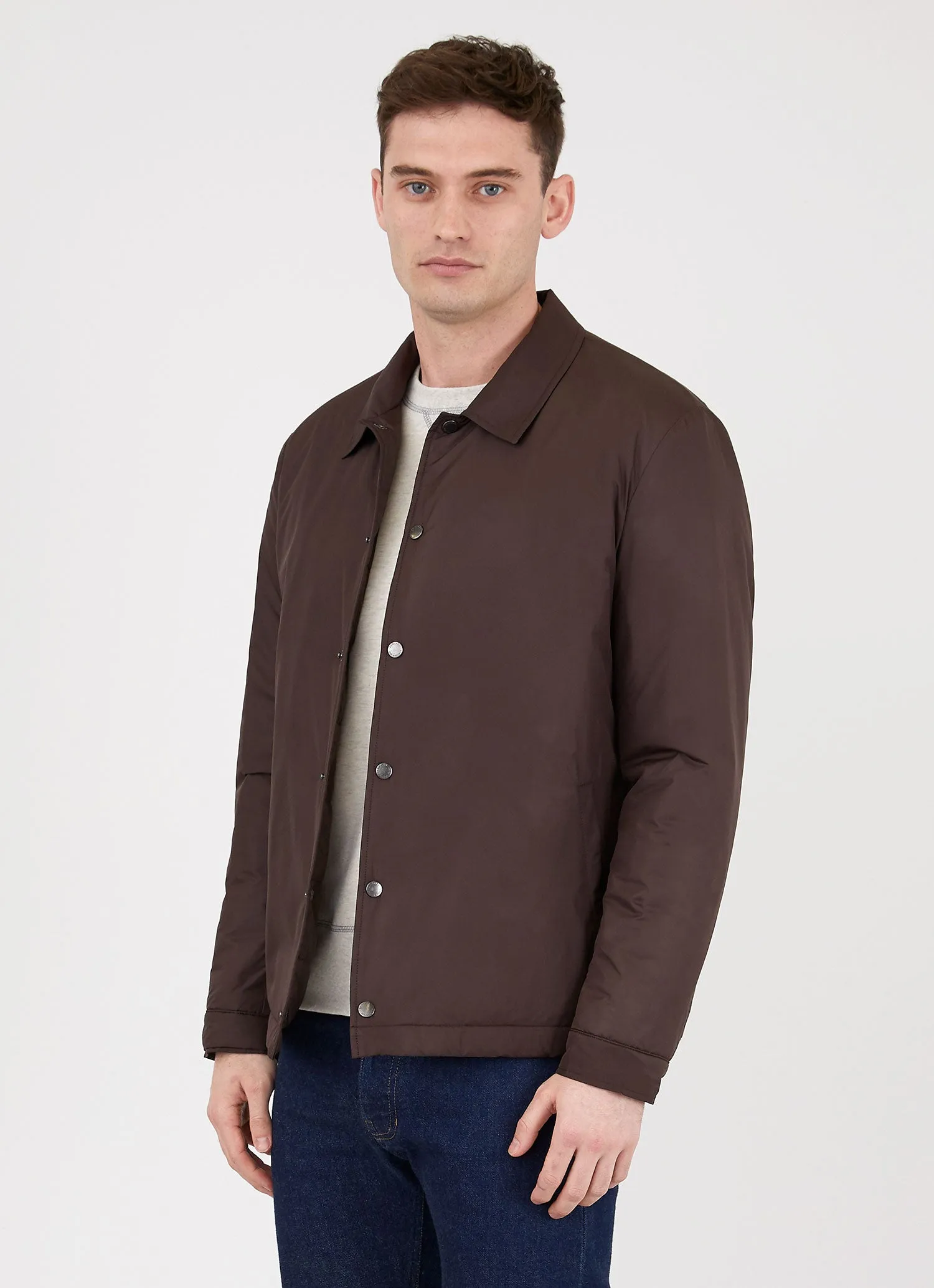 Men's Padded Coach Jacket in Espresso sold by Sunspel product image thumbnail 2
