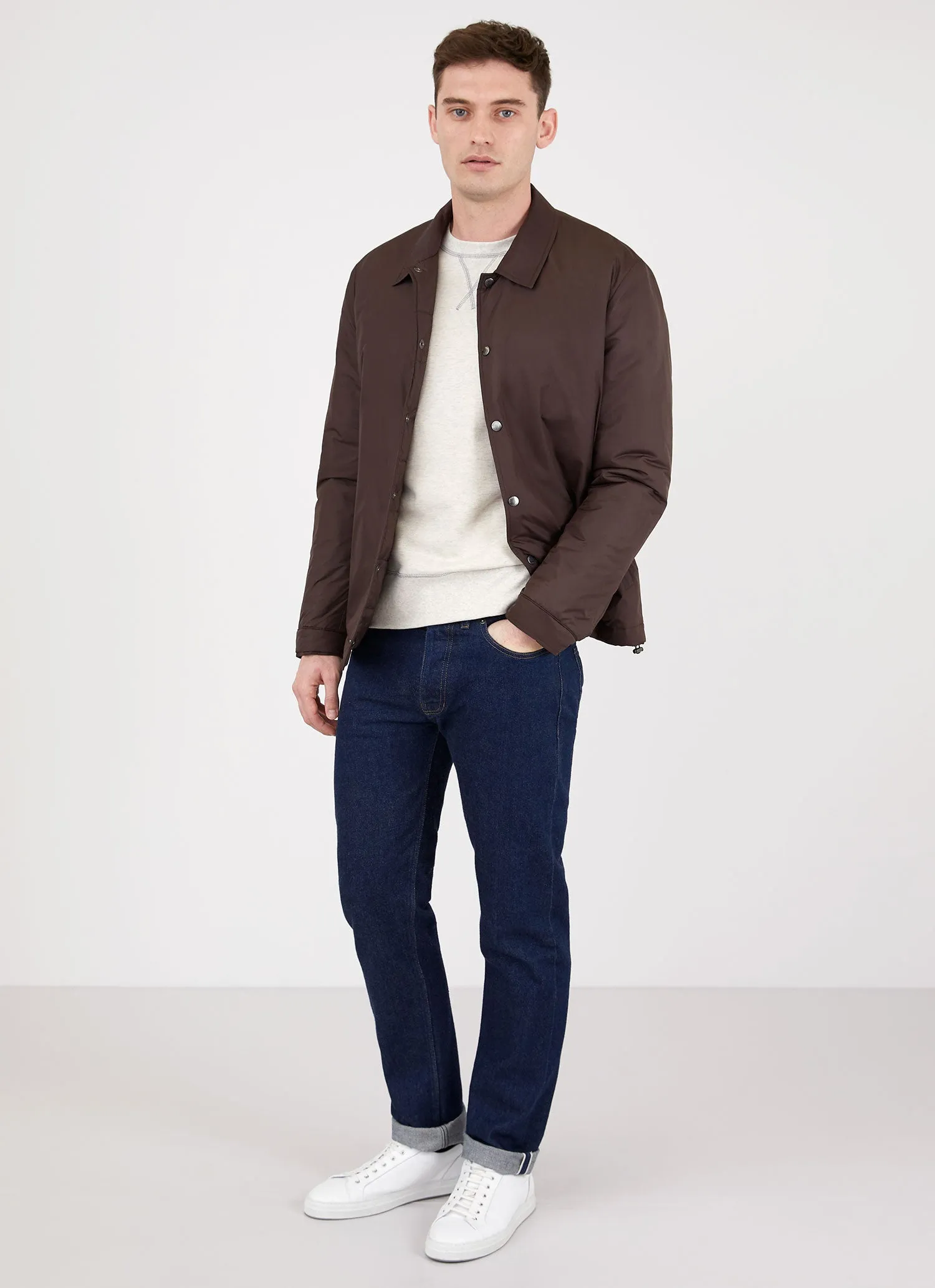 Men's Padded Coach Jacket in Espresso sold by Sunspel product image thumbnail 3