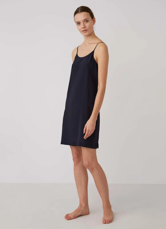 Women's Silk Slip in Navy sold by Sunspel