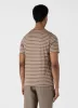 Men's Classic T-shirt in Dark Sand/Ecru Tramline Stripe sold by Sunspel