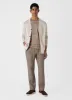 Men's Classic T-shirt in Dark Sand/Ecru Tramline Stripe sold by Sunspel