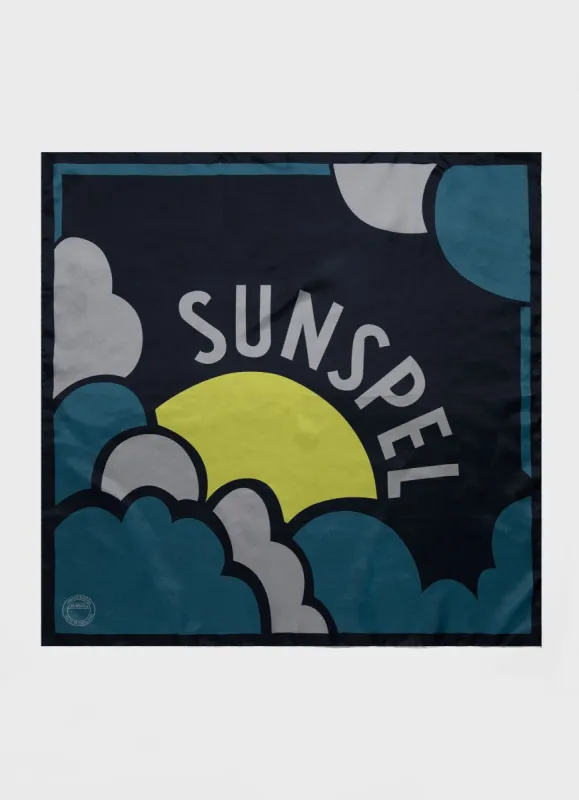 Women's Archive Print Silk Scarf in Navy sold by Sunspel