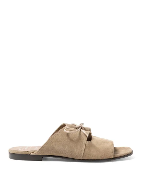 Women's Sunspel x Solovière Suede Harvey Sandals in Stone made by Sunspel
