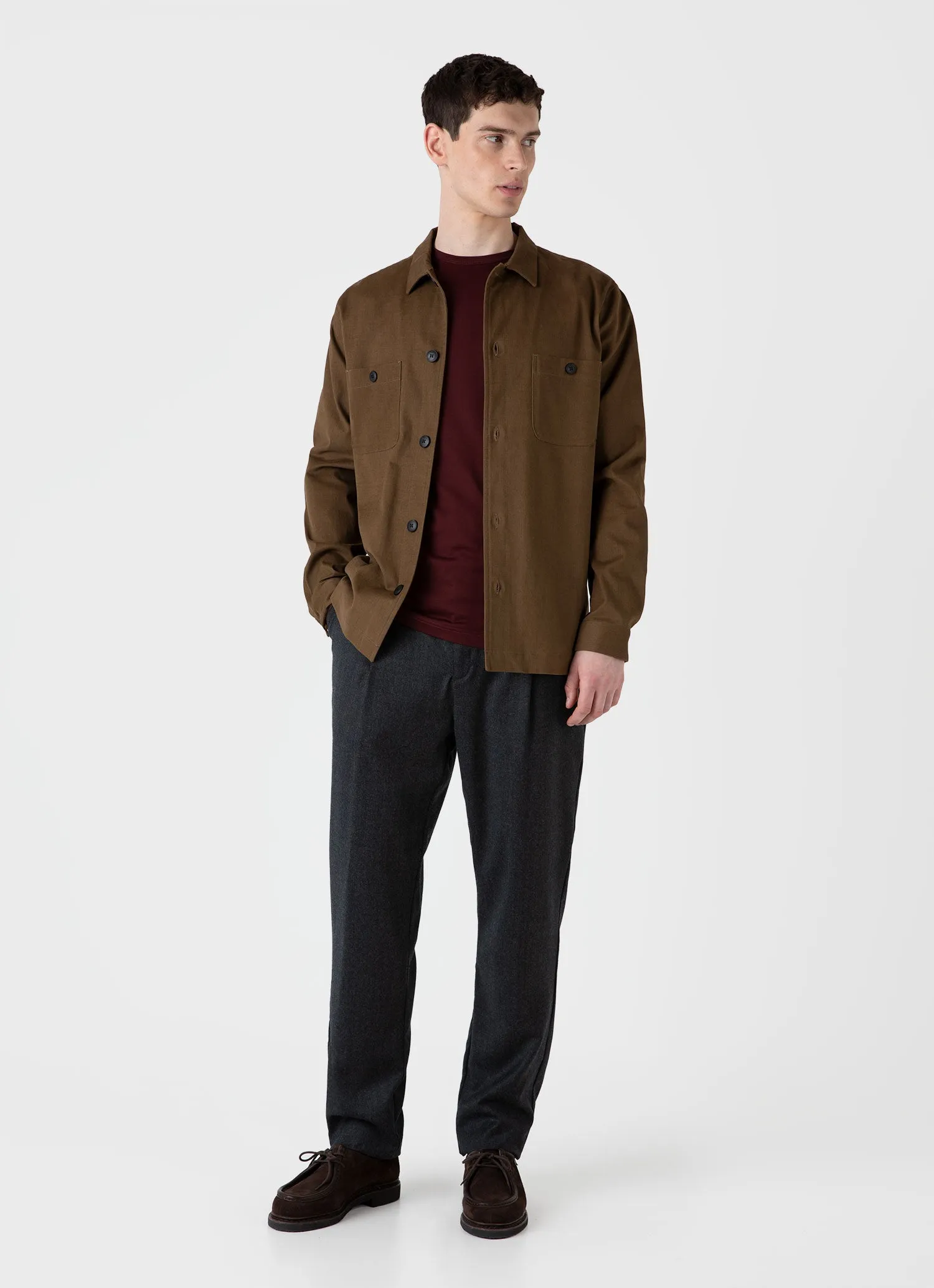 Men's Classic T-shirt in Port sold by Sunspel product image thumbnail 3